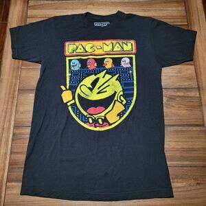 Pac-Man Black Unisex Tee Retro Design - Size Medium